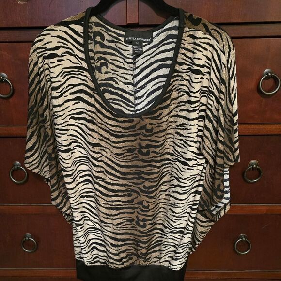 ISABELLA RODRIGUES ANIMAL PRINT TOP - Picture 1 of 5